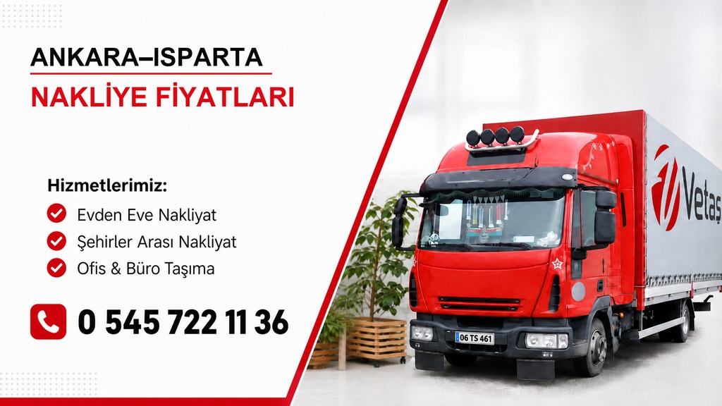 Ankara Isparta nakliye fiyatları